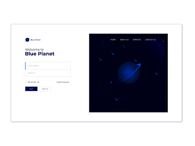 Blue Planet Login Page illustraion login screen planet webdesign