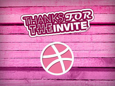 Thanks for the invite! debut dribbble pink stickers thank you thanks
