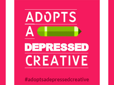 Adopts a depressed creative creative depressed designer green pink