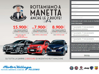 Landing Motor Village Palermo landing page