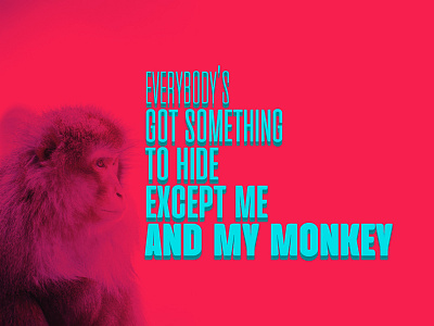 Everybody's got something to hide except me and my monkey art creative creativity design design inspiration designer graphic design graphic designer typography