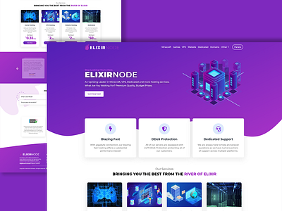 ElixirNode - Affordable Hosting Services design hosting illustration logo minecraft ui