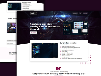 LvL30Smurfs account account selling design gaming website hosting illustration logo ui ux website