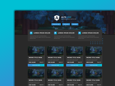 Alts.uno - Account Store account selling commercial cracked account design selling store ui website design