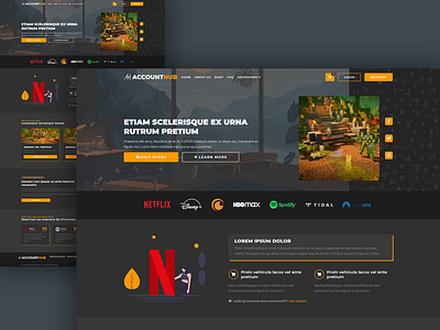 AccountHub.io account selling branding commerical design hosting illustration logo minecraft store minecraft website store ui ux vector website