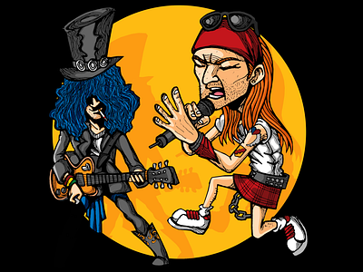Axl & Slash artists character art character concept gnr illustration music rock rose slash