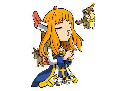 archbishop character art cute drawing games healer illustration priestess ragnarok rpg unicorn