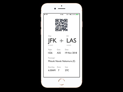 Daily UI :: 024 Boarding Pass app dailyui design ui uidesign