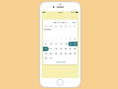 Daily UI :: 038 Calendar