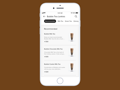 Daily UI :: 043 Food/Drink Menu app dailyui design fooddrink ui uidesign