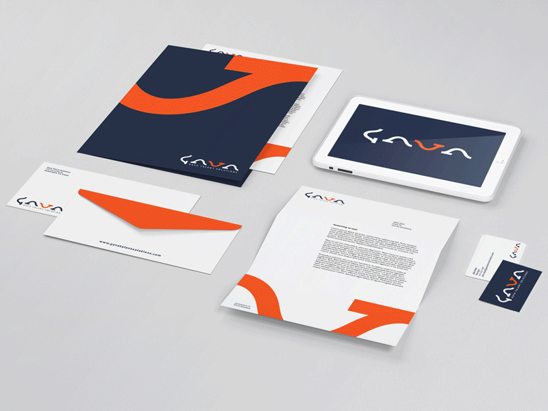 Gava Logo + Brand Concept a branding flow g recruiter tech v