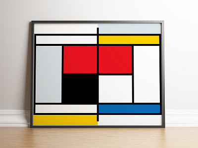 Mondrian Tennis Court Poster