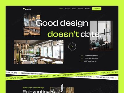 Architecture Homepage Design architecture dark dark mode design interior web design website