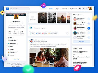 Social – Network, Community and Event Theme bootstrap bootstrap marketplace bootstrap theme community design facebook home live chat network participants social social media social network timeline ui ux website