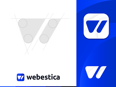 Webestica Logo Concept blue blue and white branding design icon illustration logo logoconcept logodesign ui vector webestica