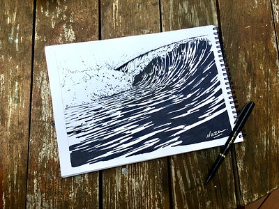 Black wave art blackandwhite draw drawing illustration pen pencil pencildrawing sketch sketchbook