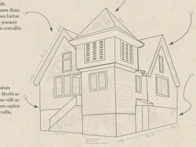 House Illustration / Navigation arrows beige house illustration sketch texture