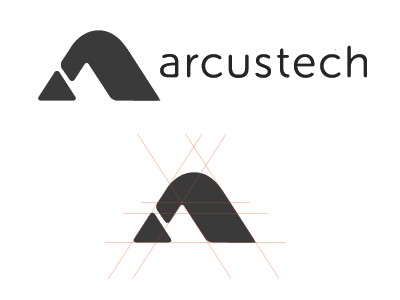 Arcustech logo branding identity letter a logo