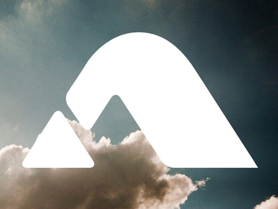 Arcus Photo clouds hosting letter a logo mark