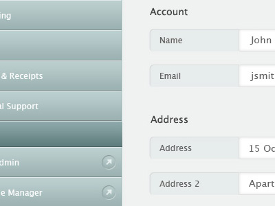 EngineHosting Profile Menu & Form Styles arrow enginehosting expressionengine fields form interface menu navigation