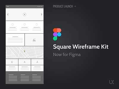 Square Wireframe Kit for Figma deliverable download figma mockup prototype ui kit ux kits wireframe wireframes