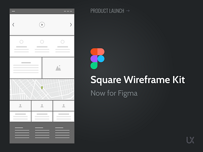 Square Wireframe Kit for Figma