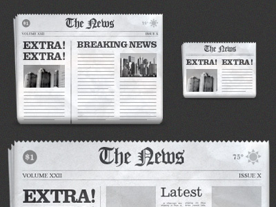 Freebie: Newspaper Icons by Eric Miller on Dribbble