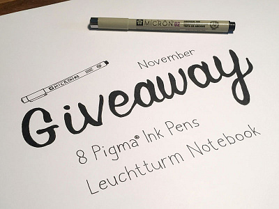 November Giveaway: Micron Pens and Leuchtturm Notebook design drawing free giveaway sketch ux ux design ux kits wireframe