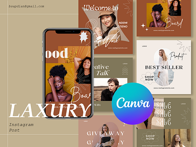 Brown and Olive Minimal Creative Instagram Post best seller creative talk giveaway instagram post mood board product promo sale shop template