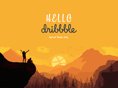 Hello Dribbble! debut dribbble hello illustration shot typography