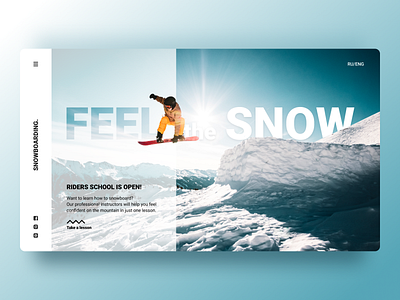 Snowboarding landing page concept figma landing snowboard ui ux web design