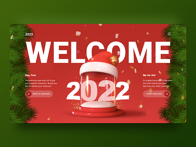 2022 new year landing 2022 christmas daily design figma landing newyear ui ux web design xmas