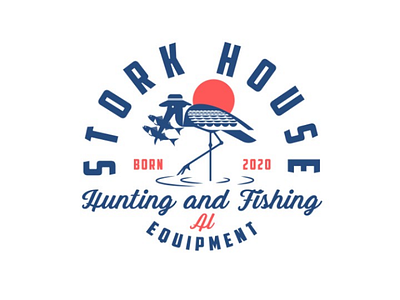 Stork House - hunting & Fishing logo logodesign design