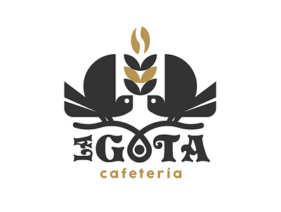 la Gota Cafetería diseño de logo diseño plano ilustración logo logo logodesign design logodesign design brand logotipo marca plano tipografía