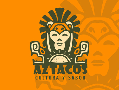 AZTACOS brand branding design diseño de logo diseño plano illustration logo logo logodesign design logodesign design brand marca tipografía