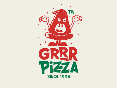 GRRR PIZZA design diseño de logo diseño plano illustration logo logo logodesign design logodesign design brand marca tipografía