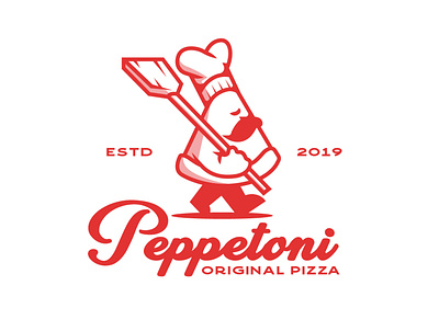Peppetoni Pizza design diseño de logo diseño plano illustration logo logo logodesign design logodesign design brand marca tipografía