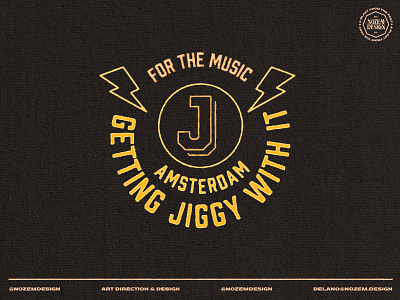 JIGGY - Amsterdam badge branding design handlettering icon illustration lettering logo typography vector