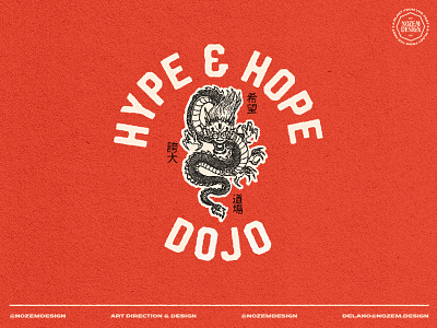 HYPE & HOPE DOJO badge design dragon handlettering identity illustration lettering logo typography vector