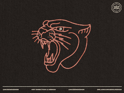 Pink Panther badge design handlettering illustration lettering logo panther pink vector
