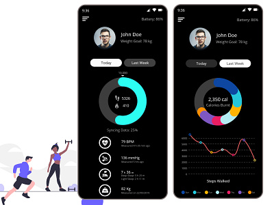 Fitness Tracker adobe xd app design fitness ui