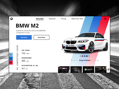 BMW M2 Coupe adobe xd bmw creative creative design design designer interface ui uiux userinterface ux webdesign webdesigner