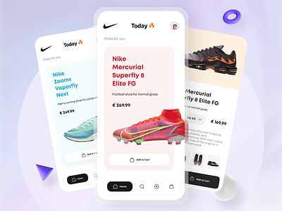 Nike Shoes E-commerce App Prototype animation design ecommerce mobile app nike principle prototype shoes app ui animation user experience