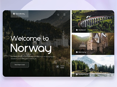 Wandersky–Travel, Flights & Hotel-Website UI Design & Prototype animation booking design flights graphic design landin pag landing page prototype tickets travel user experience website design