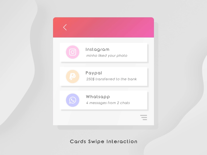 Cards Swipe Interaction