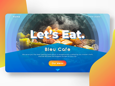 Bleu Cafe Restaurent Landing Page Redesign food website graphic design landing page redesign restaurent ui user experience user interface ux web design