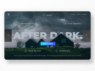 After Dark Movie Landing Page Redesign design graphic design landing page movie movie card redesign trailer ui ux web design