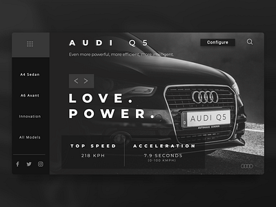 Audi Q5 Website Landing Page Redesign car webpage design graphic design interactive landing page redesign ui ux web design