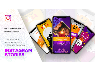 Instagram Stories_Halloween & Diwali Special animation brand and identity brands design diwali festival graphic design halloween instagram story landing page marketing motion typography ui ux web design