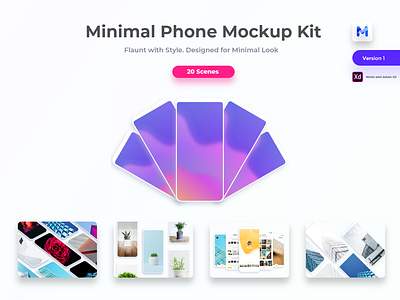 Minimal Phone Mockup Kit🎁 adobe xd mockup design iphone mockup mockup phone samsung ui design ux design